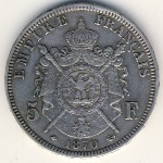France, 5 francs, 1861–1870