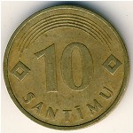 Латвия, 10 сантим (1992–2008 г.)