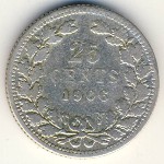 Netherlands, 25 cents, 1901–1906
