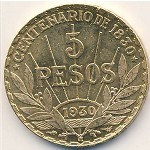 Uruguay, 5 pesos, 1930