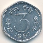 Индия, 3 пайсы (1964–1968 г.)