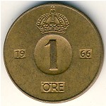Sweden, 1 ore, 1952–1971