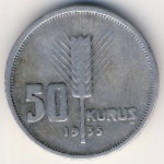 Turkey, 50 kurus, 1935–1937