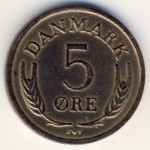 Denmark, 5 ore, 1970