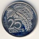 Тринидад и Тобаго, 25 центов (1974–1976 г.)