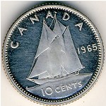 Canada, 10 cents, 1965–1966