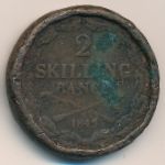 Швеция, 2 скиллинга (1845–1855 г.)