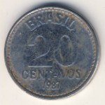 Brazil, 20 centavos, 1986–1987