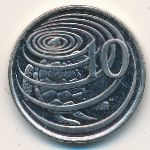 Cayman Islands, 10 cents, 1992–1996