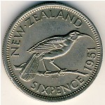 Новая Зеландия, 6 пенсов (1948–1952 г.)
