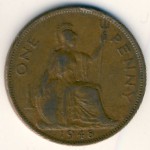 Великобритания, 1 пенни (1938–1948 г.)