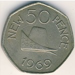 Guernsey, 50 new pence, 1969–1971