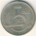 Czechoslovakia, 5 korun, 1928–1932