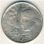 Czechoslovakia, 25 korun, 1965