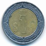 Мексика, 1 песо (2007 г.)