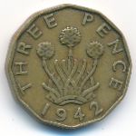Great Britain, 3 pence, 1942