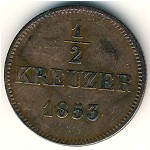 Бавария, 1/2 крейцера (1851–1856 г.)