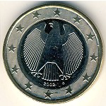 Germany, 1 euro, 2002–2006
