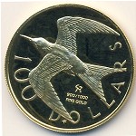 Virgin Islands, 100 dollars, 1975
