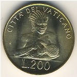 Vatican City, 200 lire, 1992