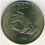 San Marino, 200 lire, 1986