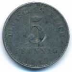 Germany, 5 pfennig, 1917