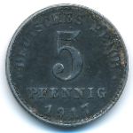 Germany, 5 pfennig, 1917