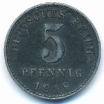 Germany, 5 pfennig, 1918