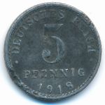 Germany, 5 pfennig, 1918