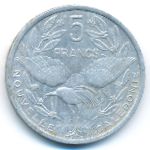 New Caledonia, 5 francs, 1990–1994