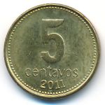Argentina, 5 centavos, 2011