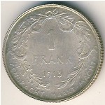 Belgium, 1 franc, 1910–1918