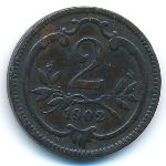 Austria, 2 heller, 1902