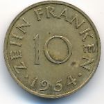 Саар, 10 франков (1954 г.)