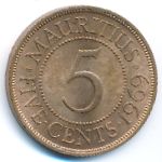 Маврикий, 5 центов (1969 г.)