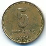 Argentina, 5 centavos, 2009