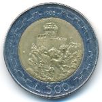 San Marino, 500 lire, 1988