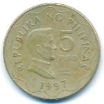 Philippines, 5 piso, 1997