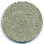 Philippines, 5 piso, 1997