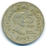 Philippines, 5 piso, 2001