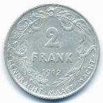 Belgium, 2 francs, 1911–1912