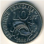 France, 10 francs, 1986