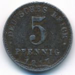 Germany, 5 pfennig, 1917