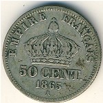Франция, 50 сентим (1864–1868 г.)