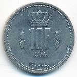 Luxemburg, 10 francs, 1974