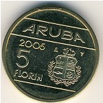 Аруба, 5 флоринов (2005–2010 г.)