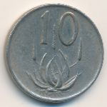 South Africa, 10 cents, 1970–1989