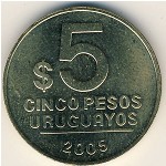 Uruguay, 5 pesos, 2005–2008