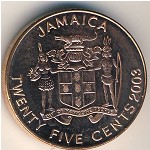 Jamaica, 25 cents, 1995–2003