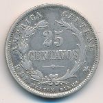 Costa Rica, 25 centavos, 1889–1893